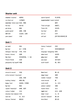 外研社小學英語(三年級起點)單詞表(帶音標)六年級上