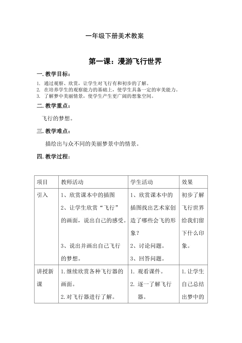 嶺南版一年級(jí)下冊(cè)美術(shù)教案全冊(cè)_第1頁(yè)