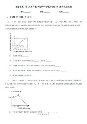 福建省廈門市2020年初中化學(xué)中考難點(diǎn)專練 16 無(wú)機(jī)化工流程