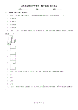 山西省運城市中考數(shù)學(xué)一輪專題13 綜合復(fù)習(xí)