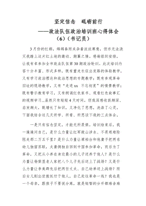 堅定信念砥礪前行——政法隊伍政治培訓班心得體會（6）（書記員）