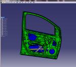 轿车左前门总成3D模型-三维CATIA建模-车门模型文件【QX系列】