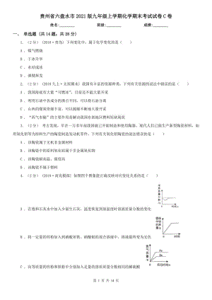 贵州省六盘水市2021版九年级上学期化学期末考试试卷C卷
