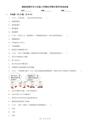 湖南省郴州市九年级上学期化学期中联考考试试卷