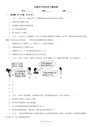 合肥市中考化學(xué)三模試卷