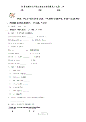 湖北省襄陽市英語三年級下冊期末復(fù)習(xí)試卷（1）