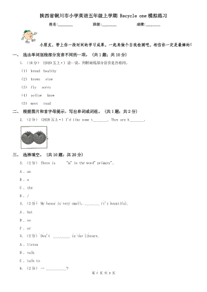 陜西省銅川市小學(xué)英語五年級上學(xué)期 Recycle one模擬練習(xí)