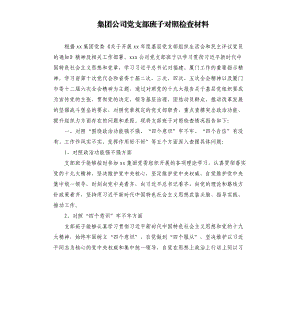 集團(tuán)公司黨支部班子對(duì)照檢查材料.docx