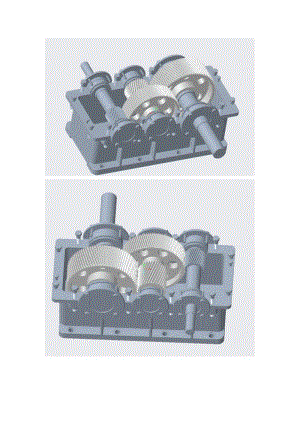 二級斜齒輪減速器仿真三維PROE圖紙