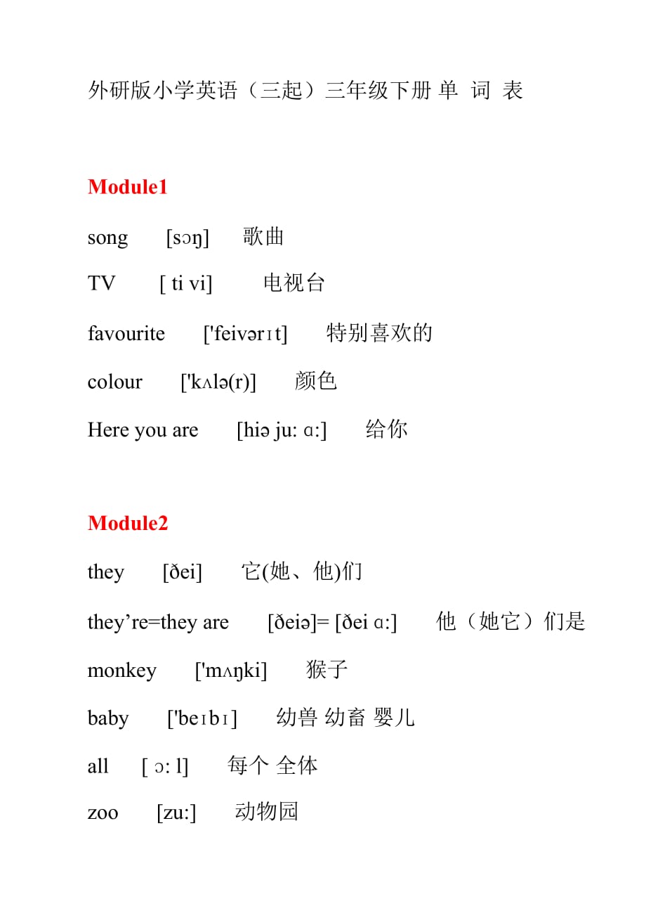 三年級英語下冊單詞表帶音標(biāo)_第1頁