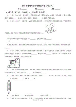 唐山市曹妃甸區(qū)中考物理試卷（六三制）