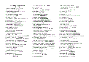 新冀教版英語八年級上知識點