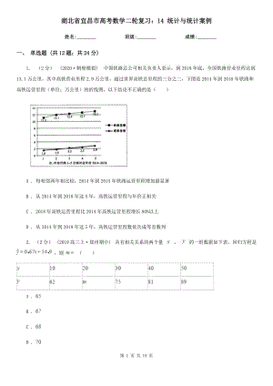 湖北省宜昌市高考数学二轮复习：14 统计与统计案例