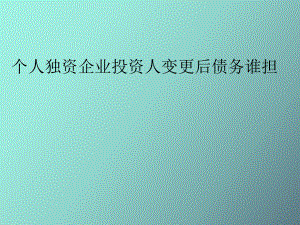 個人獨資企業(yè)投資