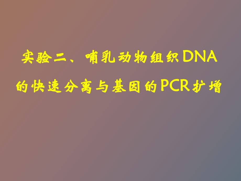 哺乳动物DNA的快速分离与PCR扩增_第1页