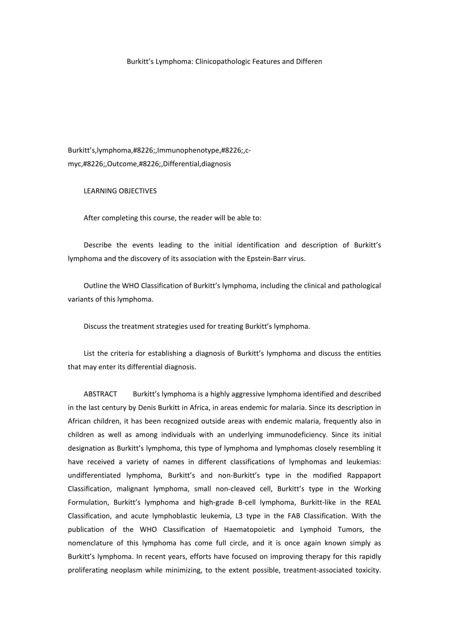 Burkitt’s Lymphoma- Clinicopathologic Features and Differen_第1页