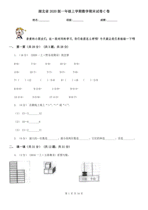 湖北省2020版一年级上学期数学期末试卷C卷