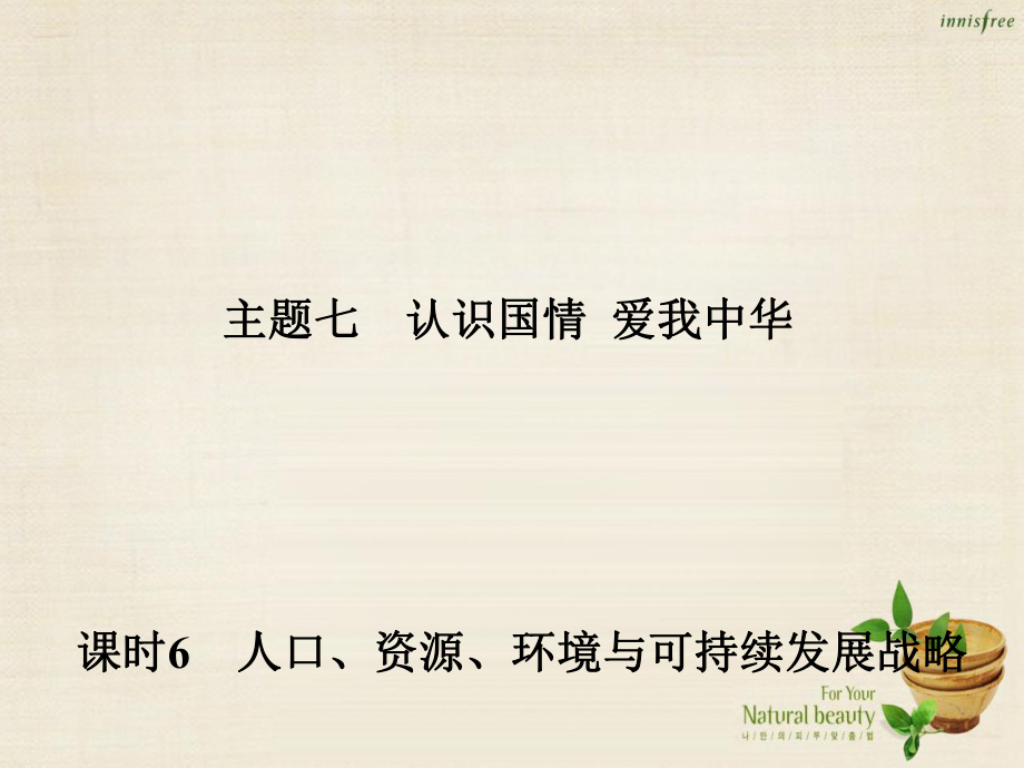 主题七 认识国情 爱我中华 课时6 人口、资源、环境与可持续发展战略_第1页