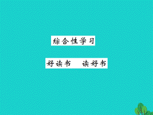 九年級語文上冊 第四單元 綜合性學習《好讀書讀好書》 新人教版