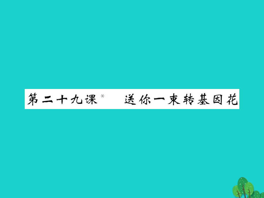 八年級語文上冊 第六單元 第29課《送你一束轉(zhuǎn)基因花》 （新版）蘇教版_第1頁