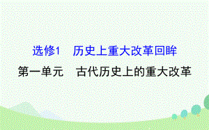 高考?xì)v史歷史上重大改革回眸 第一單元 古代歷史上的重大改革 新人教版選修1