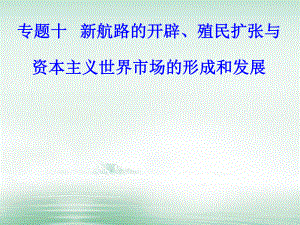 高考歷史 專題十 新航路的開辟、殖民擴張與資本主義世界市場的形成和發(fā)展 考點1 新航路的開辟