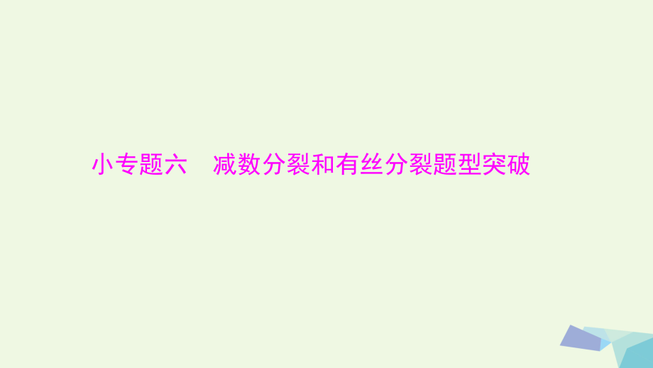 高考生物精讲 小专题六 减数分裂和有丝分裂题型突破_第1页