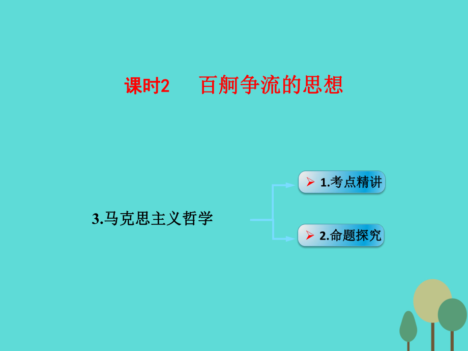 高考政治模塊4 單元13 課時2 百舸爭流的思想 考點三 馬克思主義哲學(xué)_第1頁