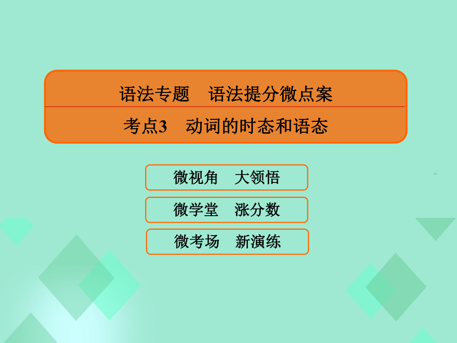 高三英語(yǔ) 語(yǔ)法提分微點(diǎn)案 考點(diǎn)3 動(dòng)詞的時(shí)態(tài)和語(yǔ)態(tài)_第1頁(yè)