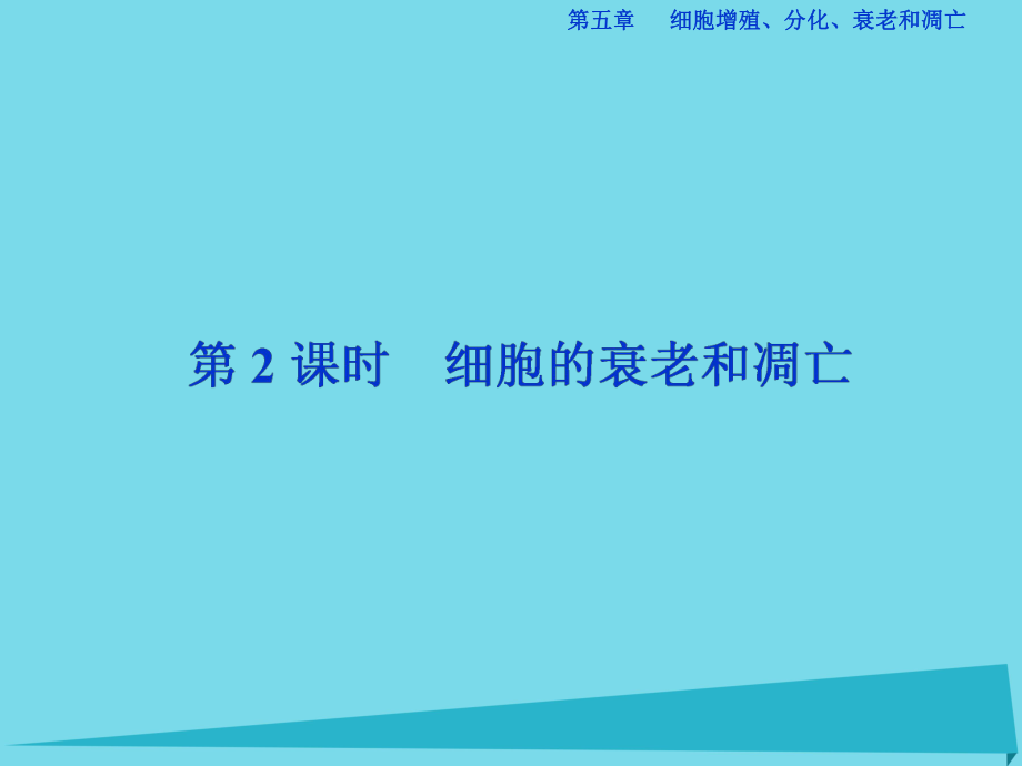 高中生物 第五章 細(xì)胞增殖、分化、衰老和凋亡 第二節(jié) 細(xì)胞分化、細(xì)胞衰老和調(diào)亡（第2課時(shí)）細(xì)胞的衰老和調(diào)亡 蘇教版必修1_第1頁(yè)