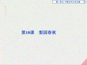 高中歷史 第二單元 中國古代文藝長廊 第10課 梨園春秋 岳麓版必修3