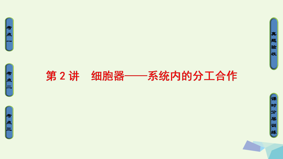 高三生物 第2單元 細胞器-系統(tǒng)內(nèi)的分工合作 新人教版必修1_第1頁