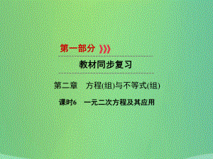 中考數學 第二章 方程（組）與不等式（組）課時6 一元二次方程及其應用