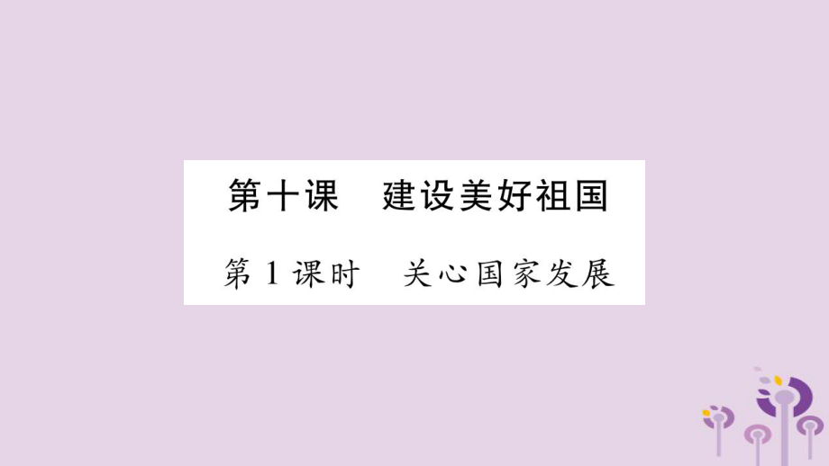 八年级道德与法治上册 第4单元 维护国家利益 第10课 建设美好祖国 第1框 关心国家发展习题 新人教版_第1页