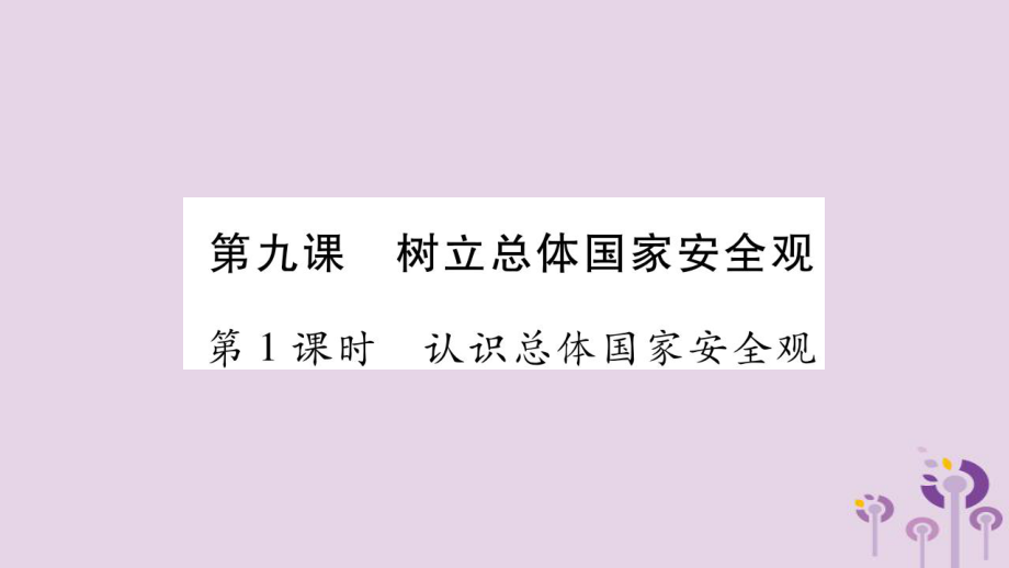 八年级道德与法治上册 第4单元 维护国家利益 第9课 树立总体国家安全观 第1框 认识总体国家安全观习题 新人教版_第1页