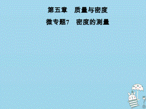 八年級物理全冊 第五章 質(zhì)量與密度 微專題7 密度的測量 （新版）滬科版