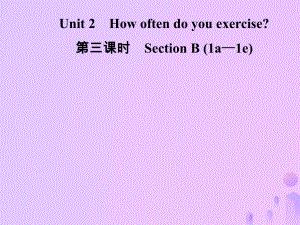 八年級英語上冊 Unit 2 How often do you exercise（第3課時）Section B（1a-1e）導(dǎo)學(xué) （新版）人教新目標(biāo)版