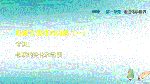 九年級化學上冊 第一單元 走進化學世界 專項訓練1 物質的變化和性質 （新版）新人教版