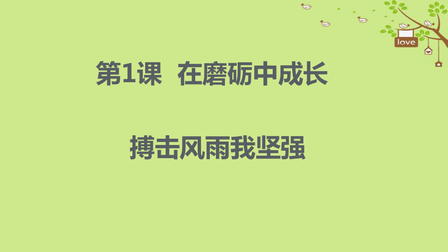 九年級道德與法治上冊 第一單元 努力戰(zhàn)勝自我 第1課 在磨礪中成長 第2框 搏擊風(fēng)雨我堅強(qiáng) 陜教版_第1頁