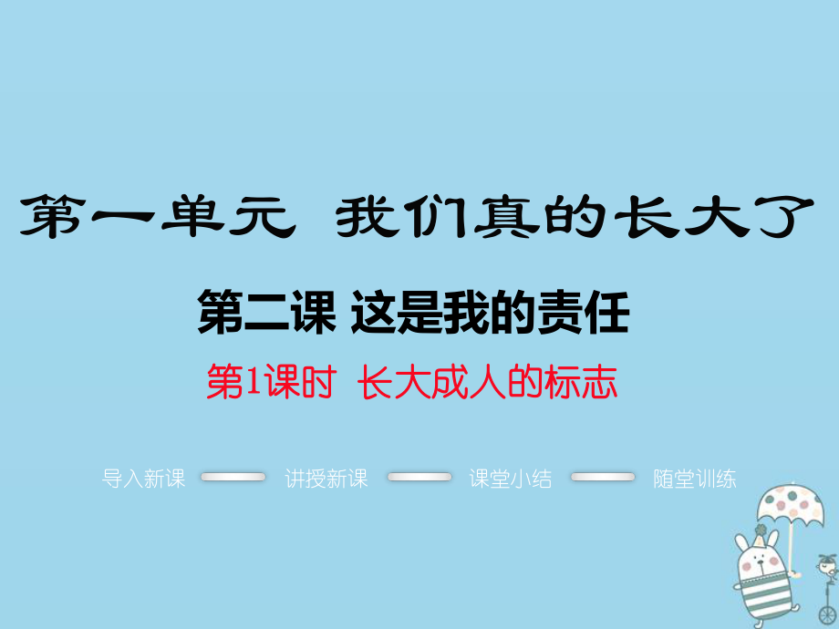 九年級(jí)道德與法治上冊 第一單元 我們真的長大了 第二課 這是我的責(zé)任 第1框 長大成人的標(biāo)志 人民版_第1頁