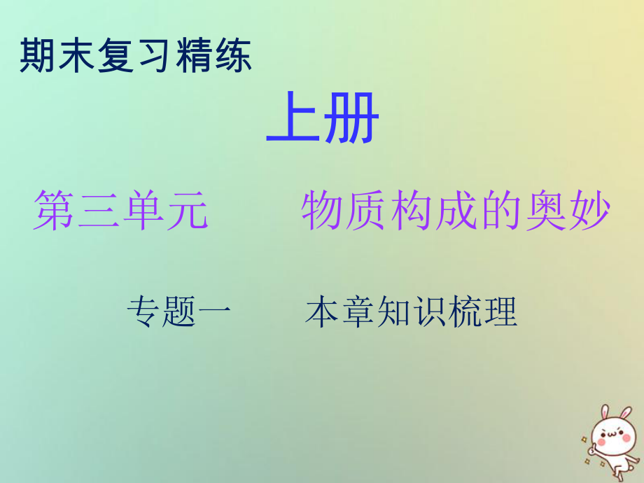 九年级化学上册 期末精炼 第三单元 物质构成的奥妙 专题一 本章知识梳理 （新版）新人教版_第1页