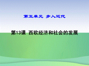 九年級(jí)歷史上冊(cè) 第13課 西歐經(jīng)濟(jì)和社會(huì)的發(fā)展 新人教版