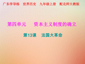 九年級歷史上冊 第四單元 資本主義制度的確立 第13課 法國大革命 北師大版