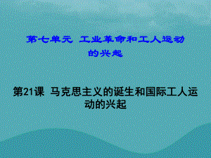 九年級歷史上冊 第21課 馬克思主義的誕生和國際工人運動的興起 新人教版