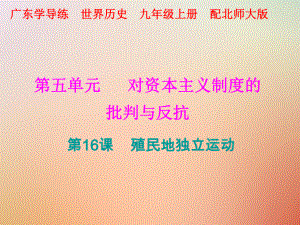 九年級歷史上冊 第五單元 對資本主義制度的批判與反抗 第16課 殖民地獨立運動 北師大版