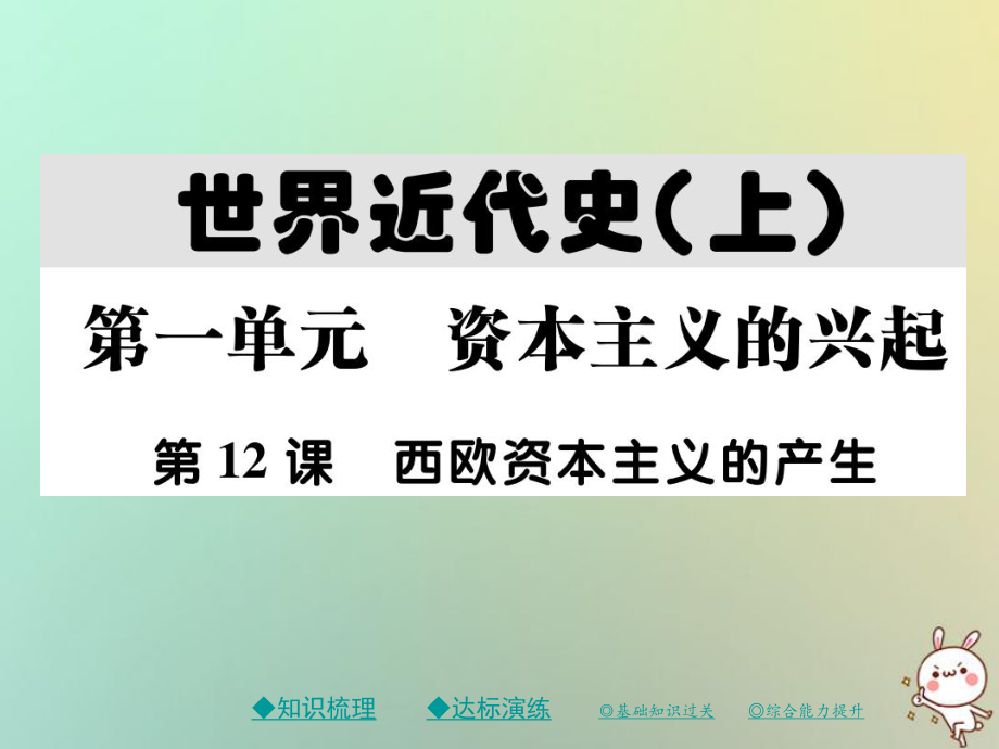 九年級歷史上冊 第五單元 資本主義的興起 第十二課 西歐資本主義的產(chǎn)生 川教版_第1頁