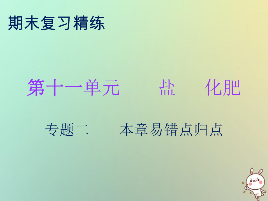 九年級化學下冊 期末精煉 第十一單元 鹽 化肥 專題二 本章易錯點歸點 （新版）新人教版_第1頁