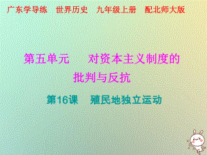 九年級歷史上冊 第16課 殖民地獨(dú)立運(yùn)動 北師大版