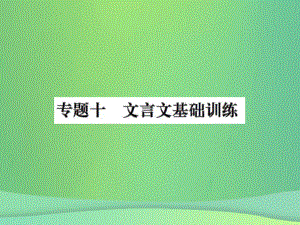 九年級語文上冊 期末專題十 文言文基礎訓練習題 新人教版