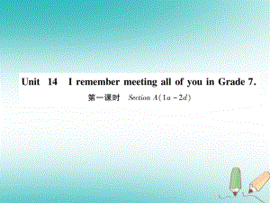 九年級英語全冊 Unit 14 I remember meeting all of you in Grade 7（第1課時）Section A（1a-2d）作業(yè) （新版）人教新目標版